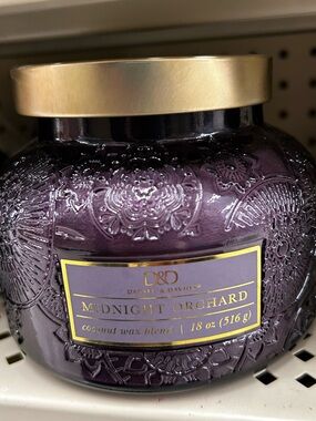 Midnight Orchard Floral Scented Candle - Deep Purple with Gold Lid